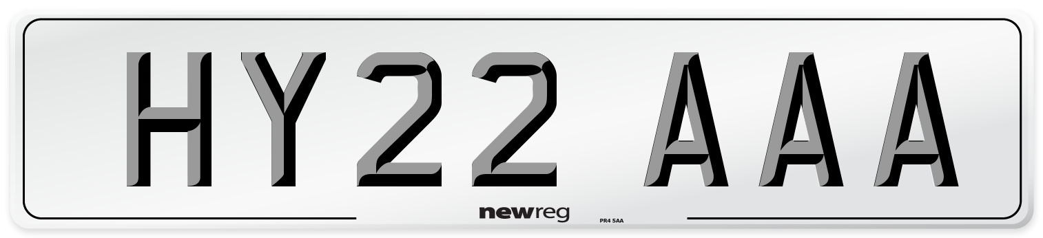 HY22 AAA Number Plate from New Reg